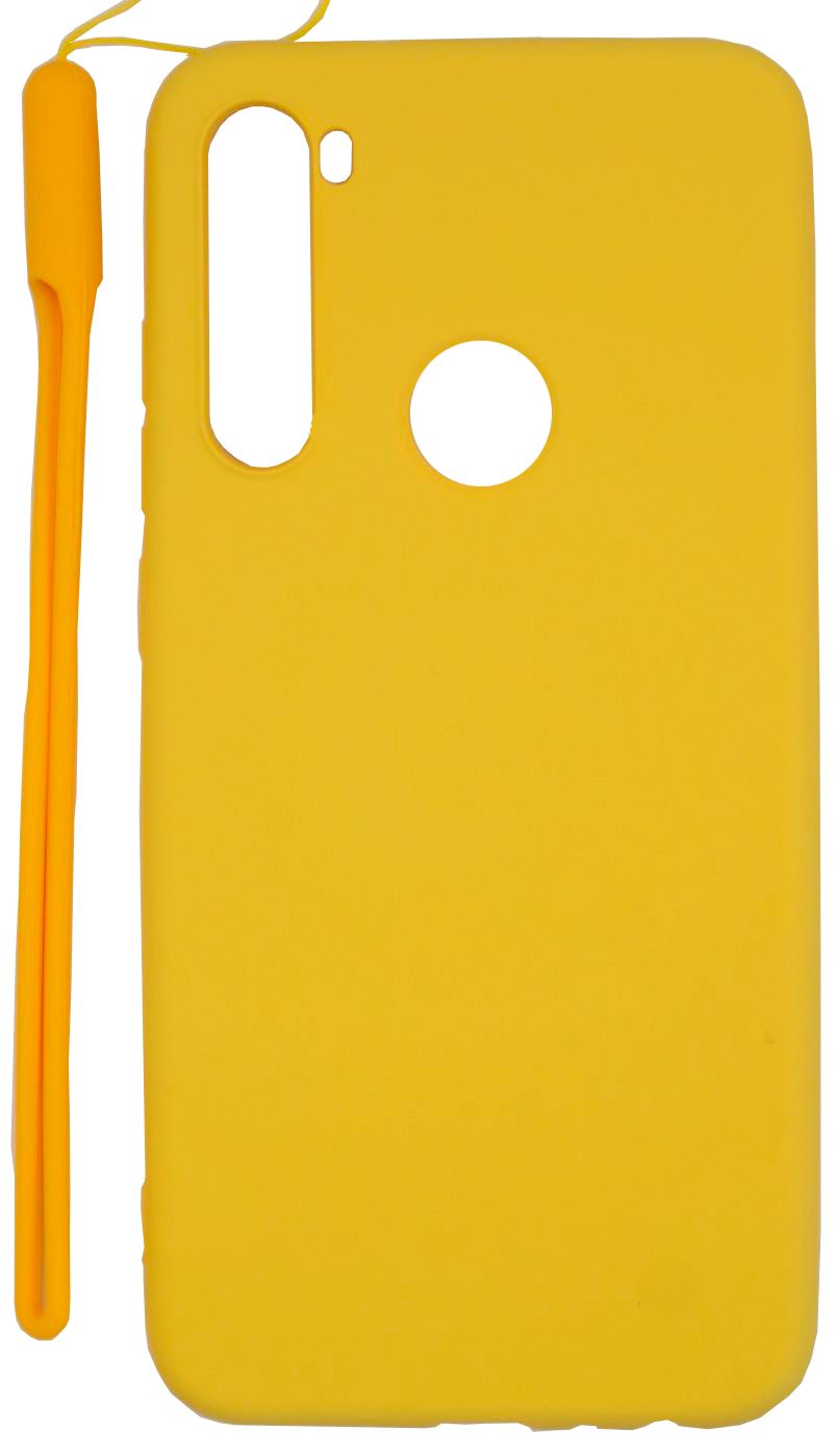 Tagakaaned Evelatus Xiaomi Xiaomi Redmi Note 8 / Redmi Note 8 2021 Soft Touch Silicone Case with Strap Yellow