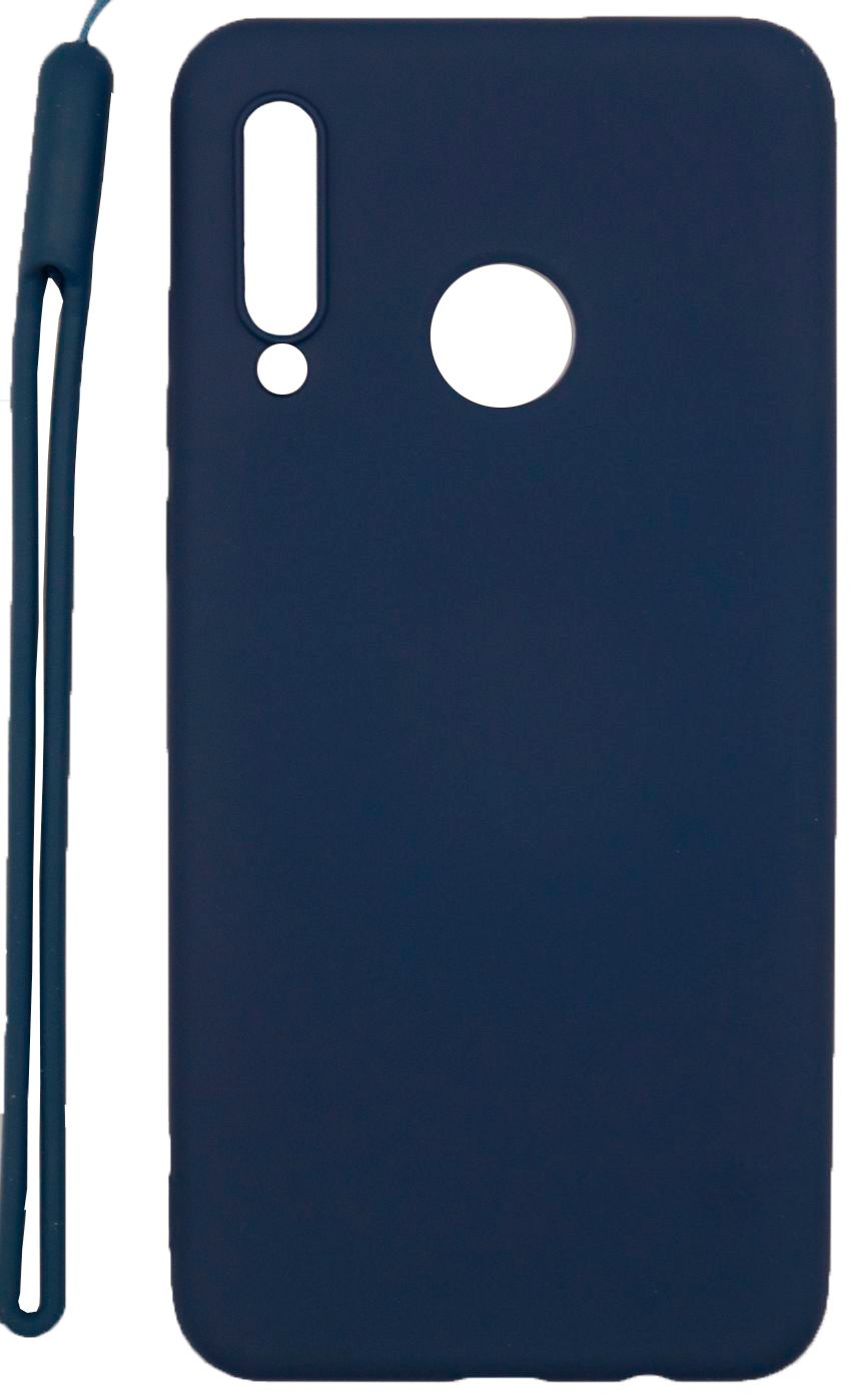Чехол на заднюю панель Evelatus Huawei P30 Lite Soft Touch Silicone Case with Strap Dark Blue