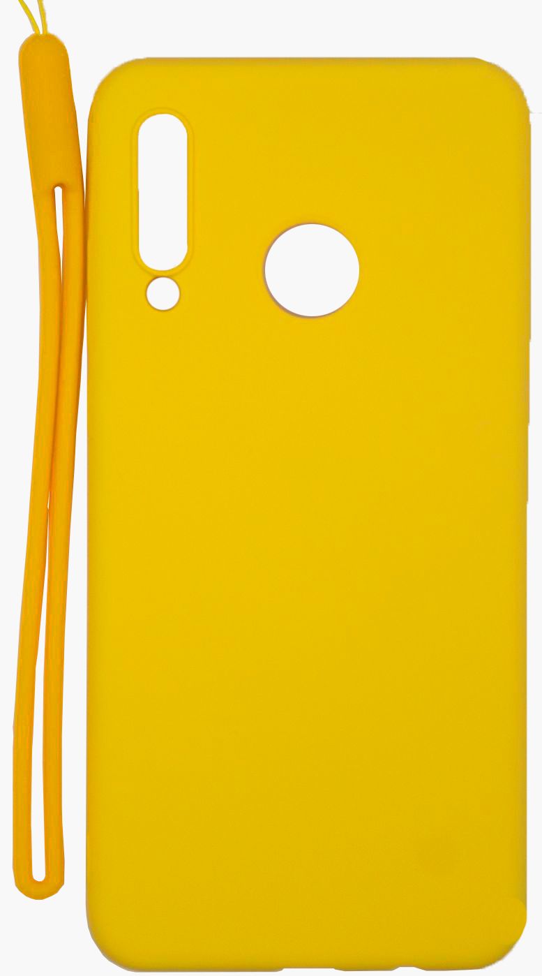 Tagakaaned Evelatus Huawei P30 Lite Soft Touch Silicone Case with Strap Yellow