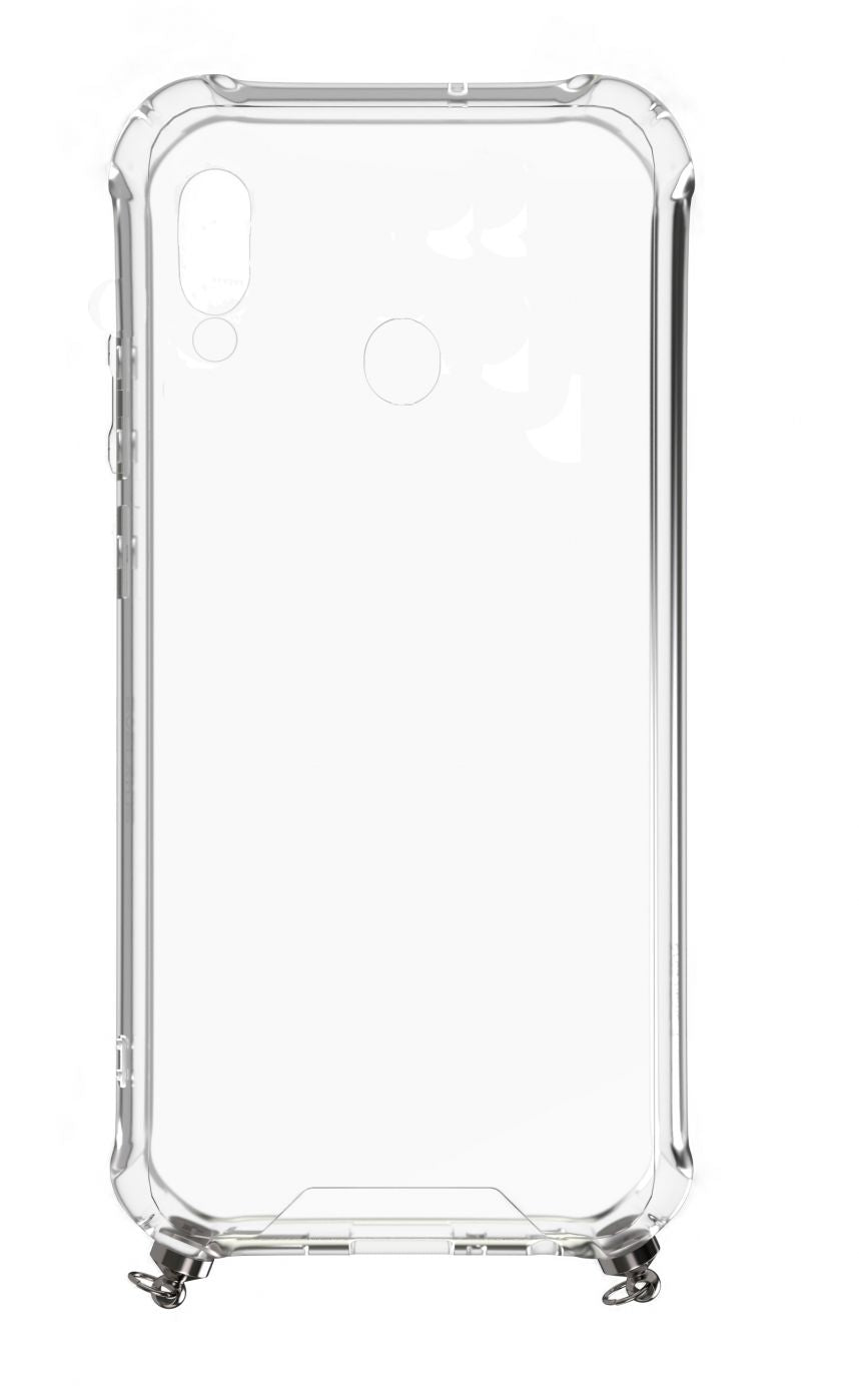 Tagakaaned Evelatus Samsung A40 Silicone Transparent with Necklace TPU Strap Silver