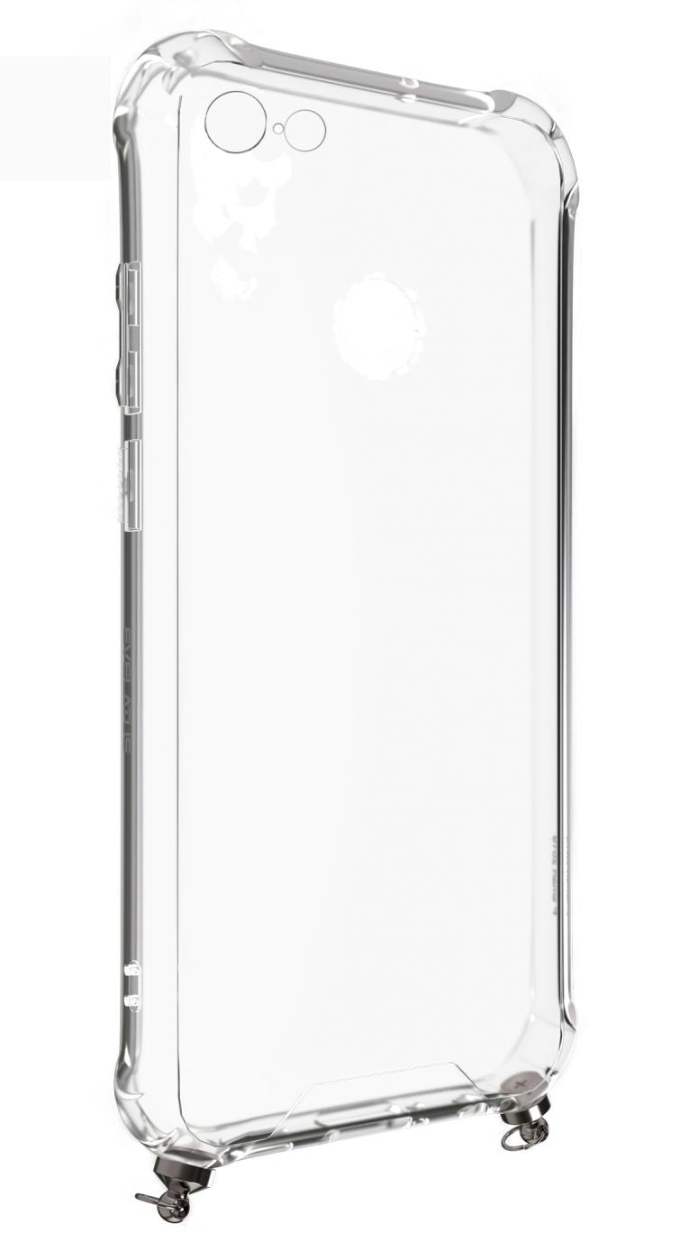 Tagakaaned Evelatus Apple iPhone 6/6S Silicone Transparent with Necklace TPU Strap Space Gray