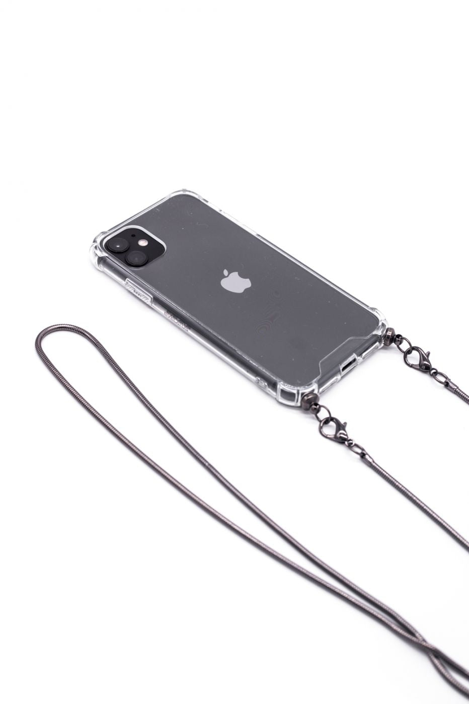 Tagakaaned Evelatus Apple iPhone 11 Pro Silicone Transparent with Necklace TPU Strap Space Gray