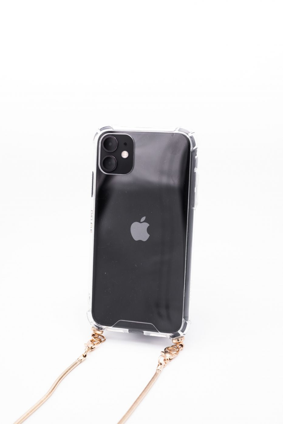 Tagakaaned Evelatus Apple iPhone 11 Pro Silicone Transparent with Necklace TPU Strap Gold