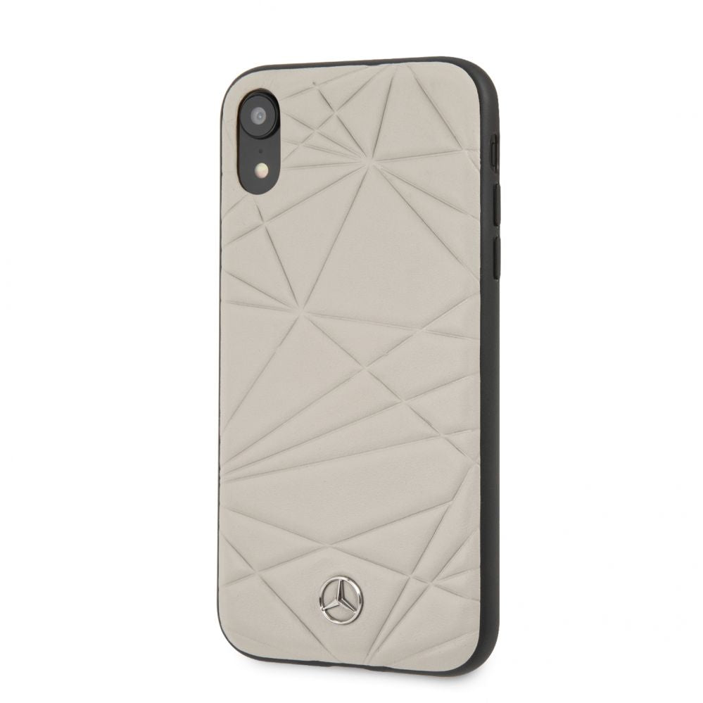 Tagakaaned Mercedes-Benz Apple iPhone XR Twister Genuine Leather Hard Case Grey