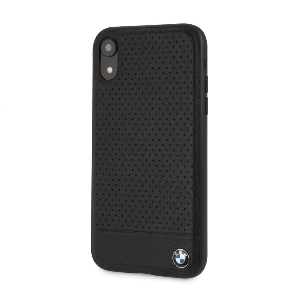 Чехол на заднюю панель BMW Apple iPhone XR Perforated Leather Hardcase Black