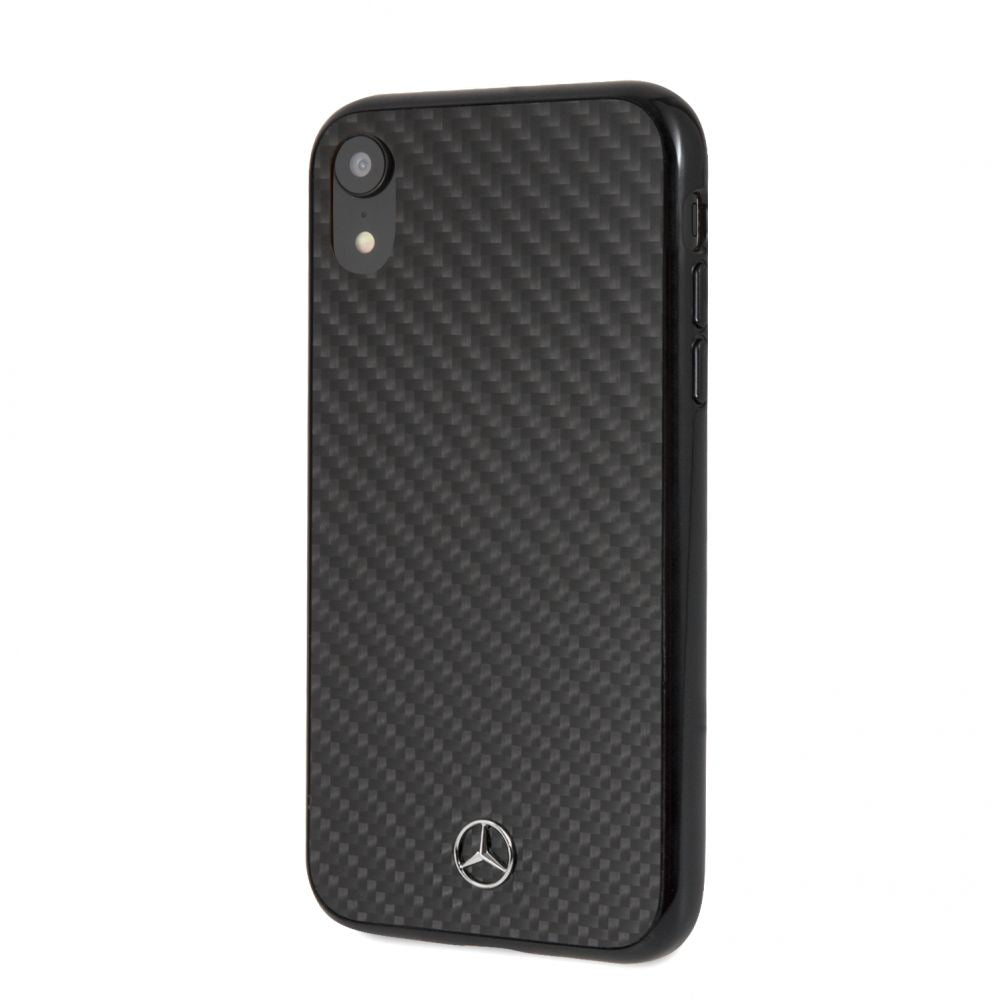 Чехол на заднюю панель Mercedes-Benz Apple iPhone XR Hard Case Real Carbon Fiber Black