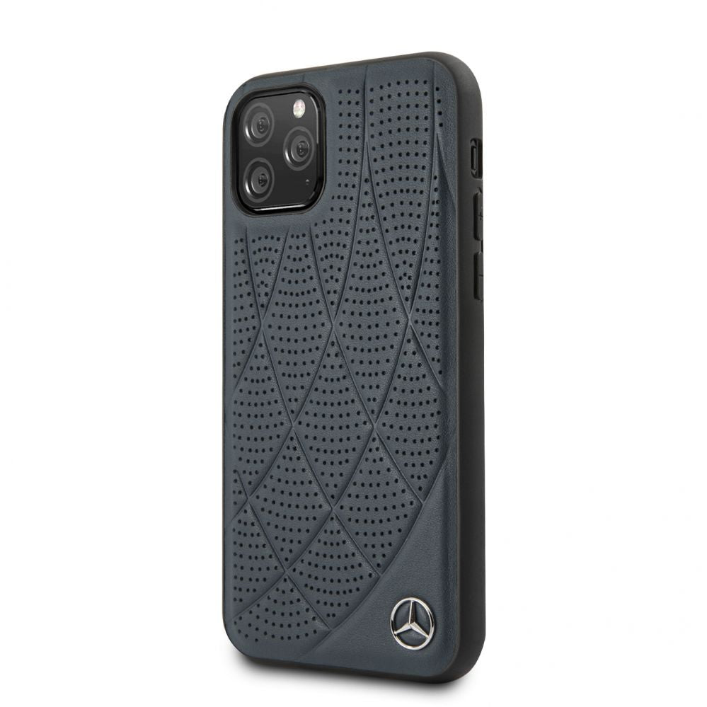 Чехол на заднюю панель Mercedes-Benz Apple iPhone 11 Pro Quilted Genyine Leather Blue