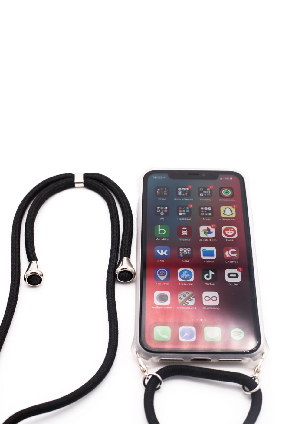 Tagakaaned Evelatus Samsung A30s Case with rope Black Transparent