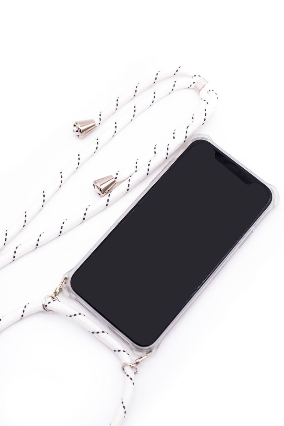 Back panel cover Evelatus Samsung A50s Case with rope White Stripes Transparent
