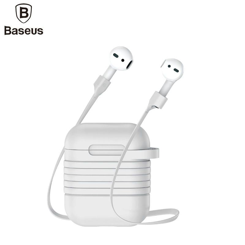 Tagakaaned Baseus Apple Silicone Protective case with Magnetic Strap for AirPods headphones Grey