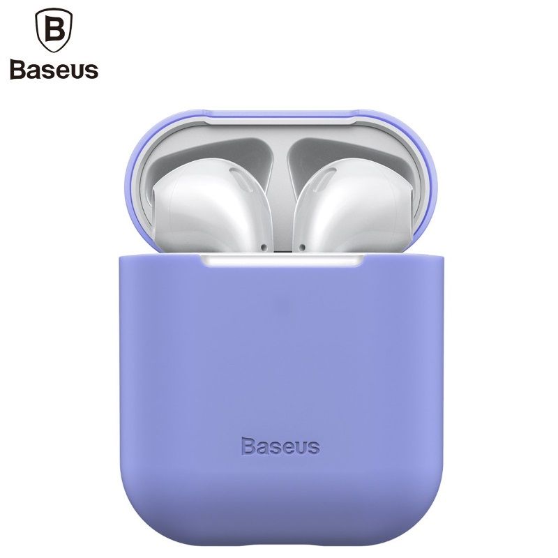 Чехол на заднюю панель Baseus Apple Silica Series Ultra-thin Silicone Protector Case for Airpods 1 / 2 Violet