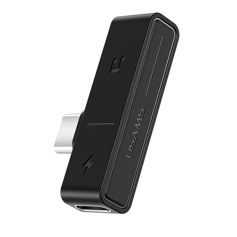 Adaptrid USAMS  SJ386 Type-C+3.5mm Charging & Audio Adapter Black