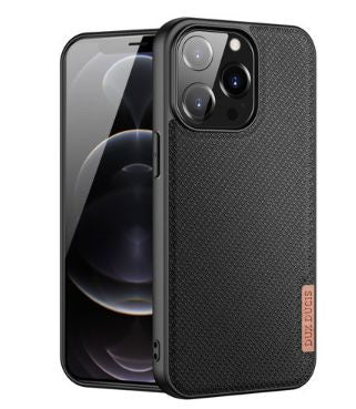 Back panel cover Dux Ducis Apple Phone 13 Pro Fino case covered with nylon material Black