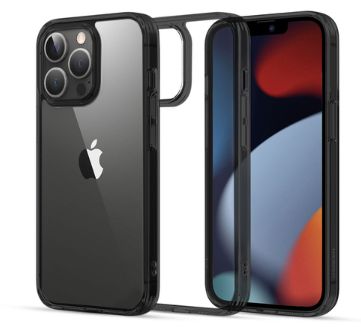 Tagakaaned Ugreen Apple iPhone 13 Pro Fusion Case Hard Cover with Gel Frame Transparent Black