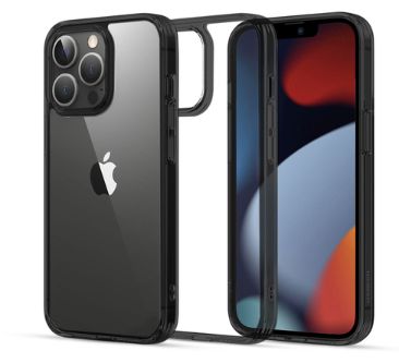 Tagakaaned iLike Apple iPhone 13 Pro Max Fusion Case Hard Cover with Gel Frame Transparent Black