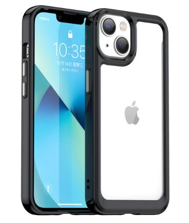 Чехол на заднюю панель iLike Apple iPhone 14 hard cover with a gel frame Transparent Black