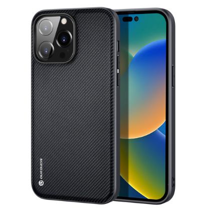 Tagakaaned Dux Ducis Apple iPhone 14 Pro Max Fino case cover made of nylon material Black