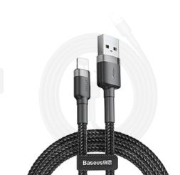 Kaabel Baseus Apple CAFULE CABLE - USB TO LIGHTNING - 2.4A 1 METER Black