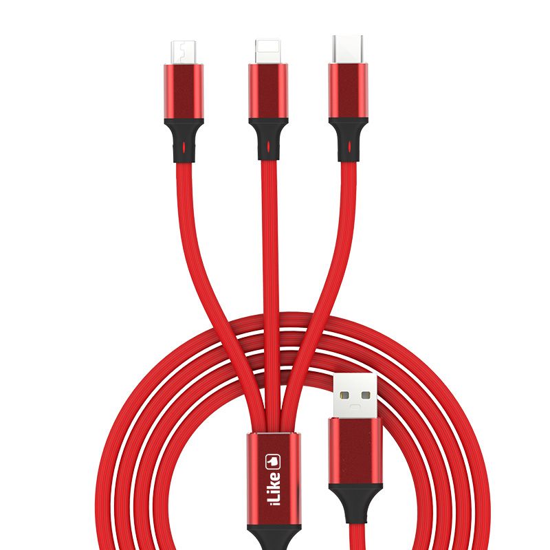 Cable iLike Charging Cable 3 in 1 CCI02 Red