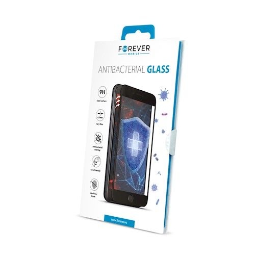 Protective glass Forever Apple iPhone XR/11  Antibacterial Tempered Glass Black