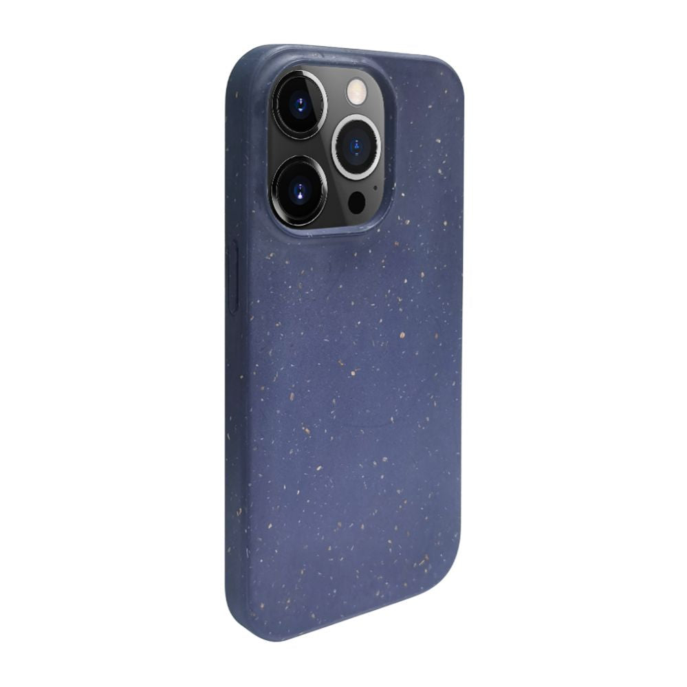 Tagakaaned iLike Apple iPhone 14 Pro Silicone plastic case Eco Print Design Blue