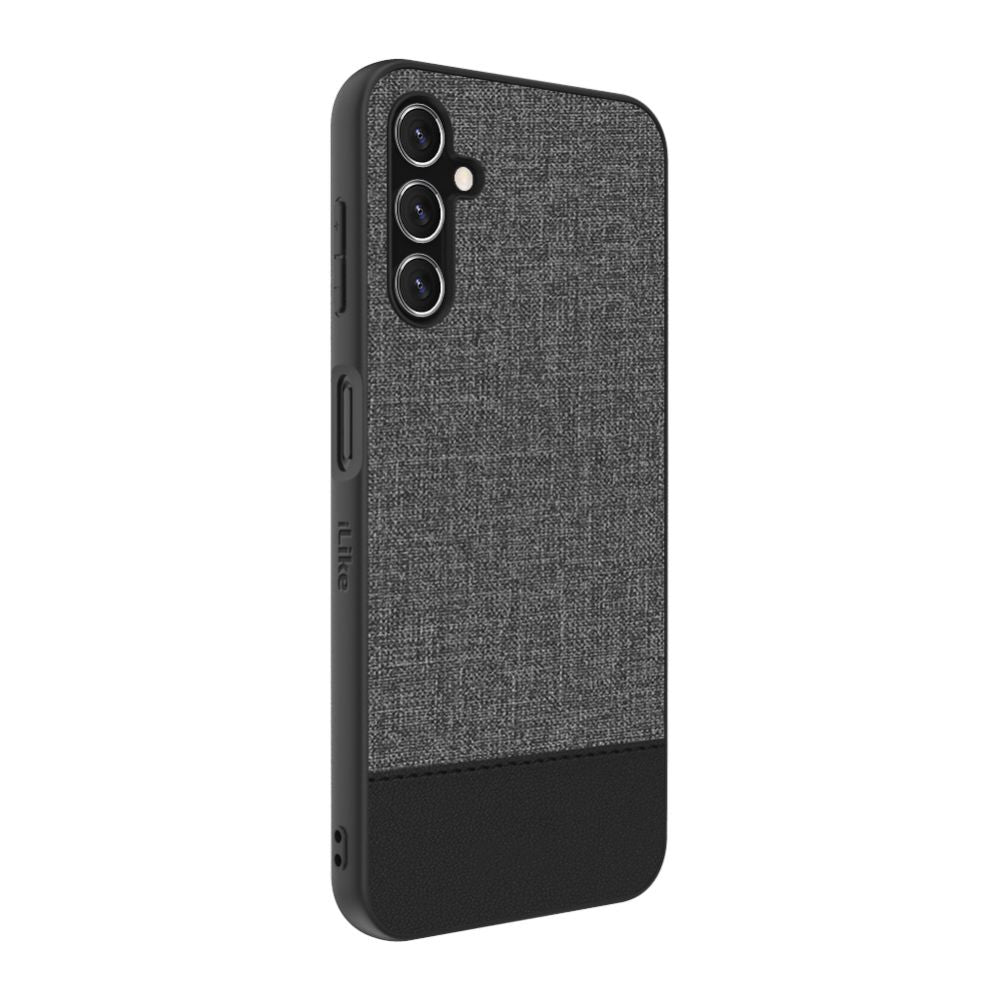Back panel cover iLike Samsung Galaxy A14 5G Plastic Leather Back Cover Gray