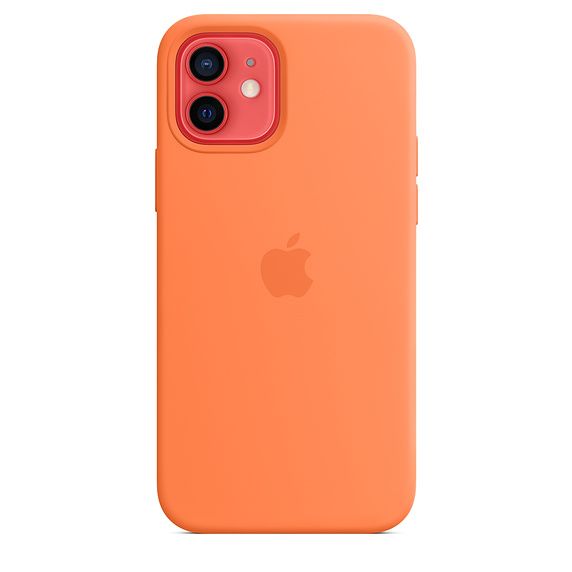 Back panel cover Apple  Silicone Case with MagSafe for  iPhone 12 mini Kumquat