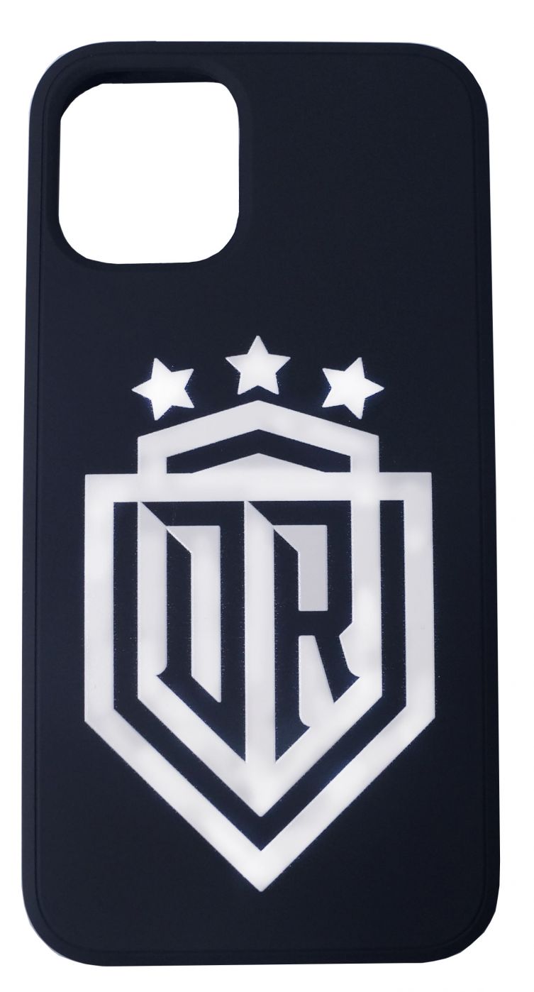 Back panel cover Evelatus  iPhone 12 Pro Soft Touch Silicone Case DR Logo N1 White Black