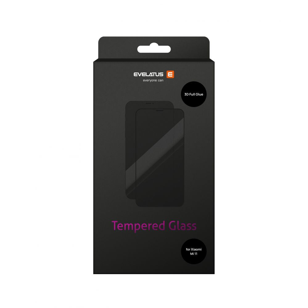 Protective glass Evelatus Xiaomi Mi 11 2.5D Full Cover Japan Glue Glass Anti-Static