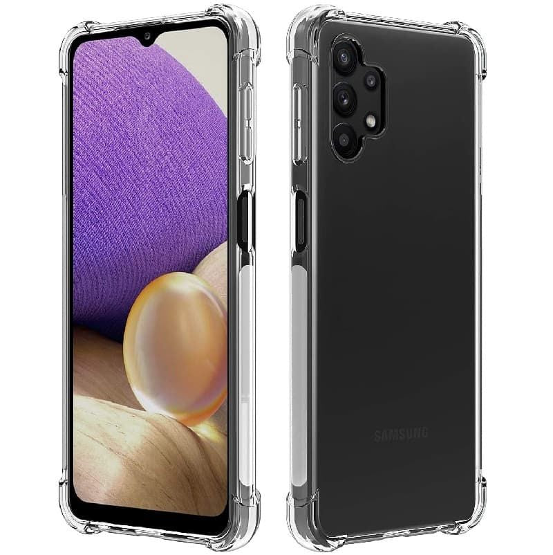 Back panel cover Evelatus Samsung Galaxy A32 Military Shockproof Silicone Case TPU Transparent