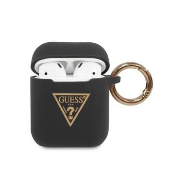 Headphone case Guess - AirPods Guess Triangle Silicone Case Black