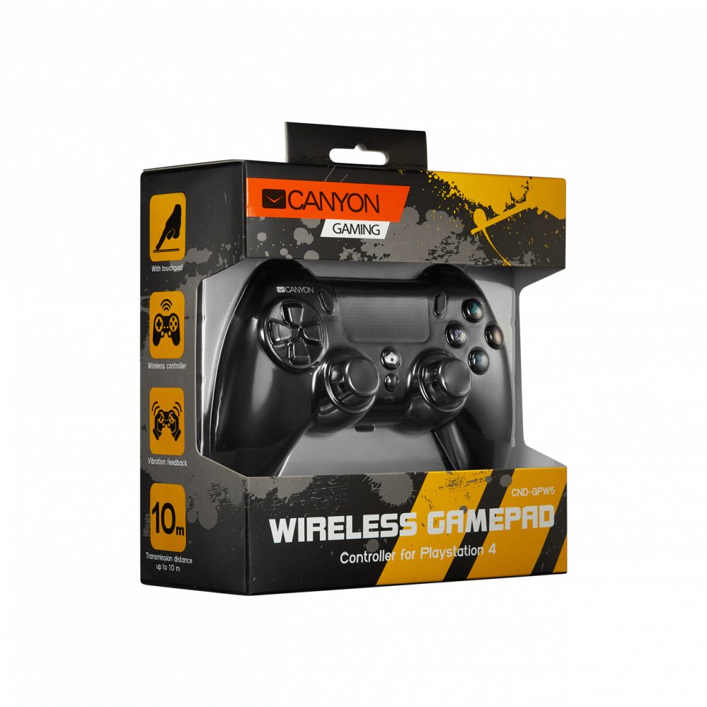 Controller Canyon  Gaming Wireless Gamepad GP-W5 with Touchpad for PS4 Black