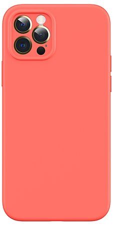 Back panel cover USAMS Apple iPhone 12 Magnetic Liquid Silicone Case Orange