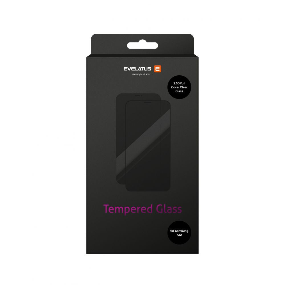 Protective glass Evelatus Samsung Galaxy A32 5G / A12/M12 2.5D Full Cover Japan Glue Glass Anti-Static