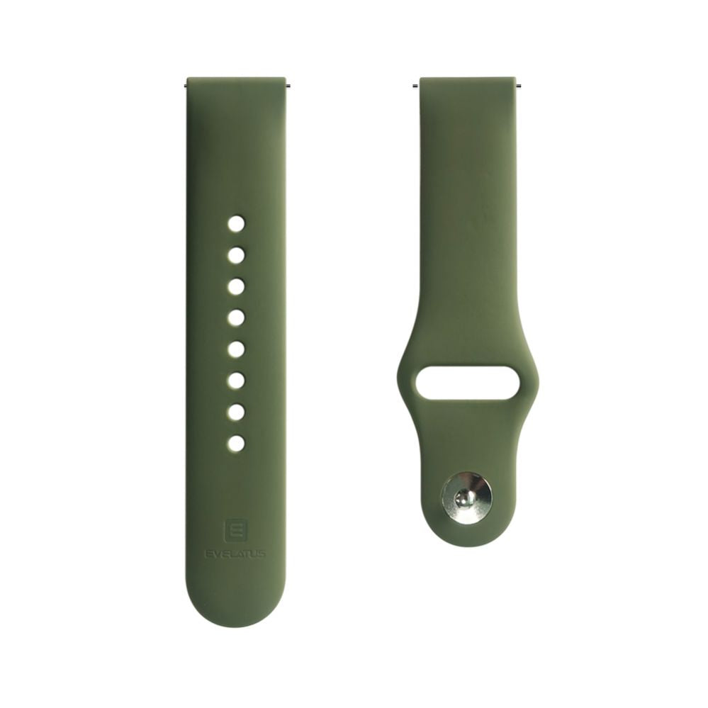 Strap Evelatus  Evelatus 20mm Silicone Loop Watch Straps (S/M 110mm) Olive