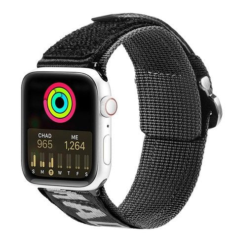 Strap Dux Ducis  Strap (Outdoor Version) Strap for Apple Watch Ultra, SE, 8, 7, 6, 5, 4, 3, 2, 1 (49, 45, 44, 42 mm) Nylon Band Black Silver