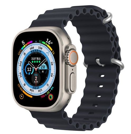 Strap Dux Ducis  Strap Watch Strap 8 / 7 / 6 / 5 / 4 / 3 / 2 / SE (41 / 40 / 38mm) Silicone Band Bracelet Grey
