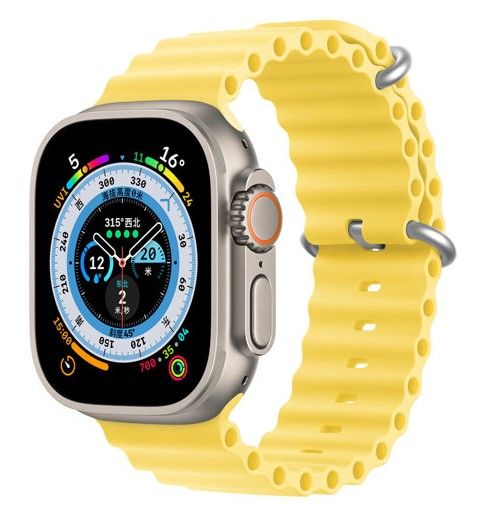 Rihm Dux Ducis  Strap Watch Strap 8 / 7 / 6 / 5 / 4 / 3 / 2 / SE (41 / 40 / 38mm) Silicone Band Bracelet Yellow