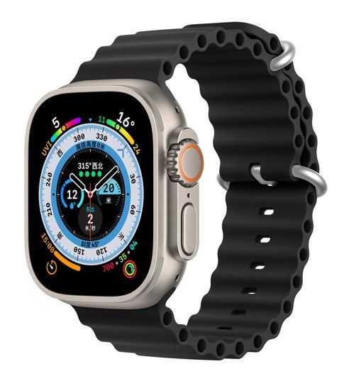 Rihm Dux Ducis  Strap Watch Strap 8 / 7 / 6 / 5 / 4 / 3 / 2 / SE (41 / 40 / 38mm) Silicone Band Bracelet Black