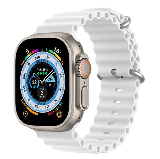 Rihm Dux Ducis Apple Silicone Strap for Apple Watch 42/44/45/46/49MM White