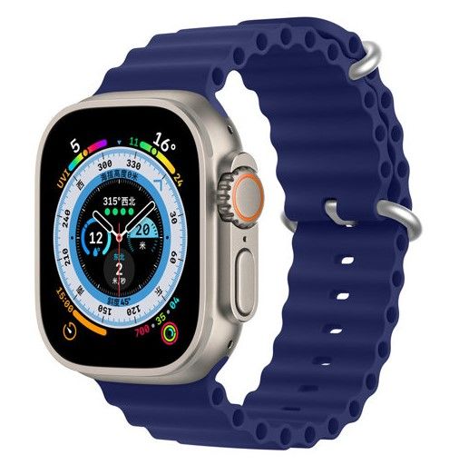 Rihm Dux Ducis  Strap Watch Strap 8 / 7 / 6 / 5 / 4 / 3 / 2 / SE (45 / 44 / 42mm) Silicone Band Bracelet Navy Blue