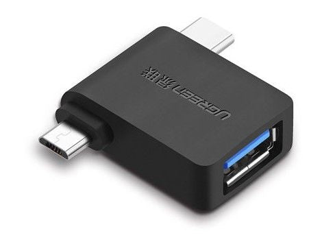Переходник Ugreen  2 in 1 Adapter Micro USB Male + USB Type C Male to USB 3.0 Female Black