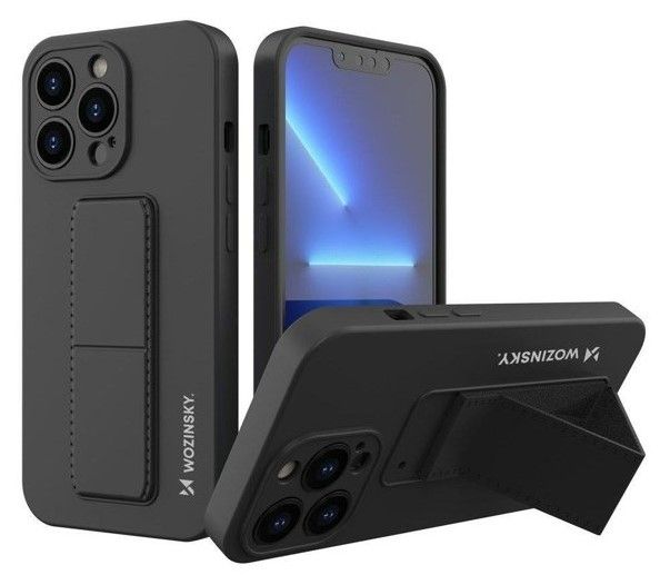 Tagakaaned Wozinsky Apple iPhone 13 Pro silicone case with stand Kickstand Case Black