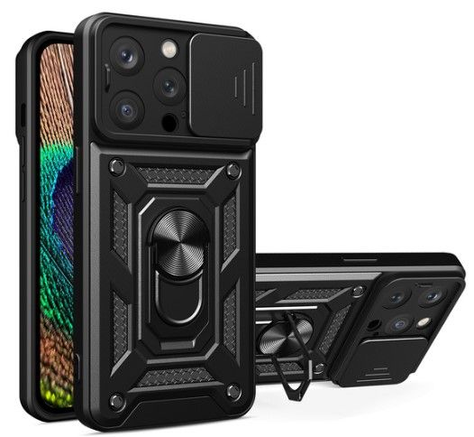 Back panel cover iLike Apple iPhone 14 Pro Max Armor Camshield case Black