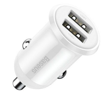 Autolaadijad Baseus  Grain Pro car charger 2x USB 4.8 A White
