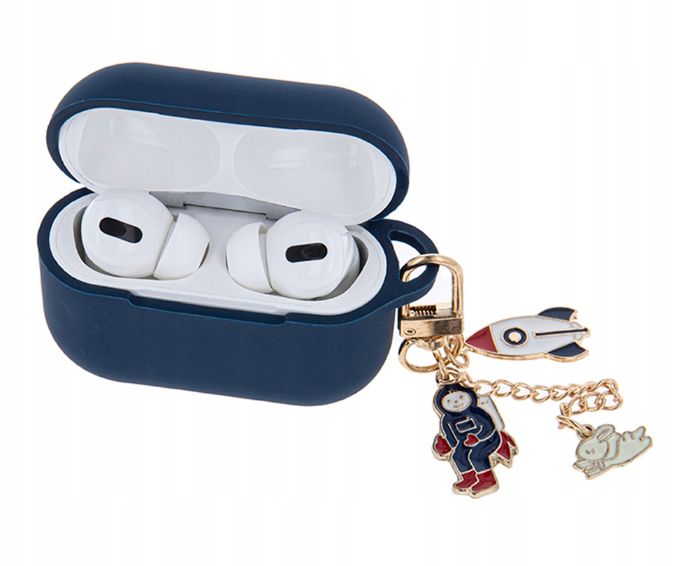 Чехол для наушников iLike Apple Case for Airpods Pro 2 dark blue with pendant