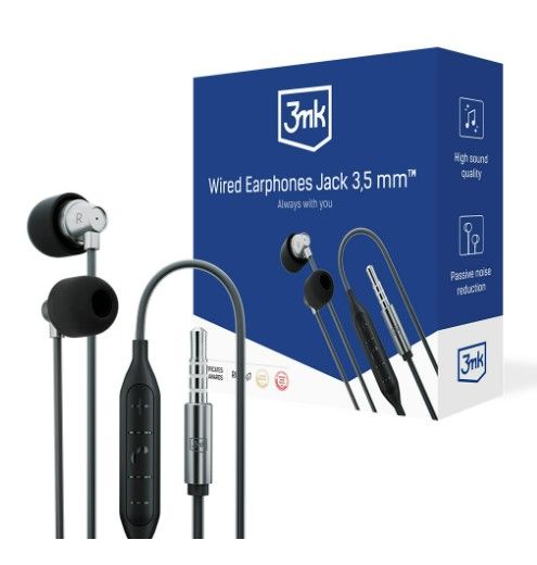 Проводные наушники 3MK  Wired Earphones Jack 3,5 mm
