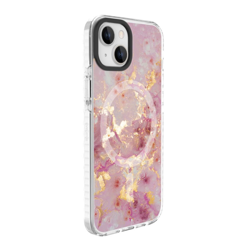 Чехол на заднюю панель Evelatus Apple iPhone 15 PC+TPU With MagSafe Customized Print Marble Pink