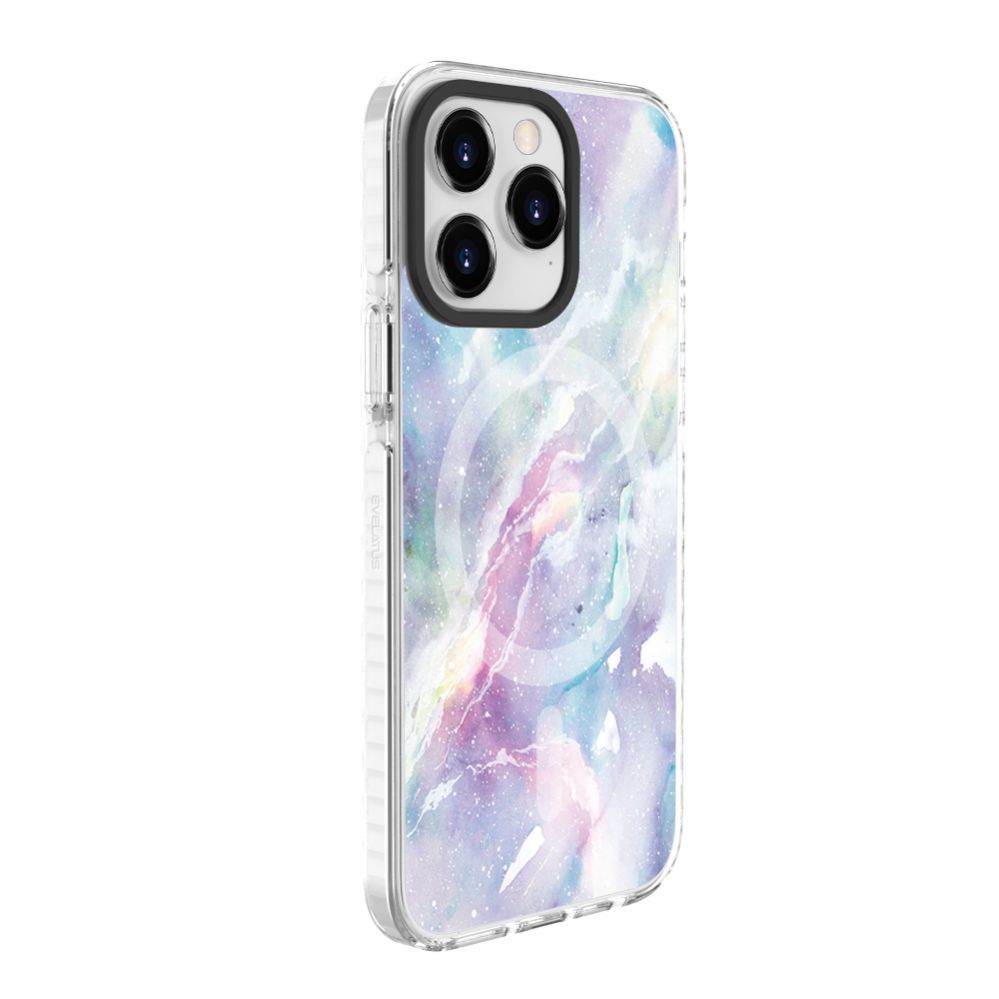 Чехол на заднюю панель Evelatus Apple iPhone 15 Pro PC+TPU With MagSafe Customized Print Marble Purple