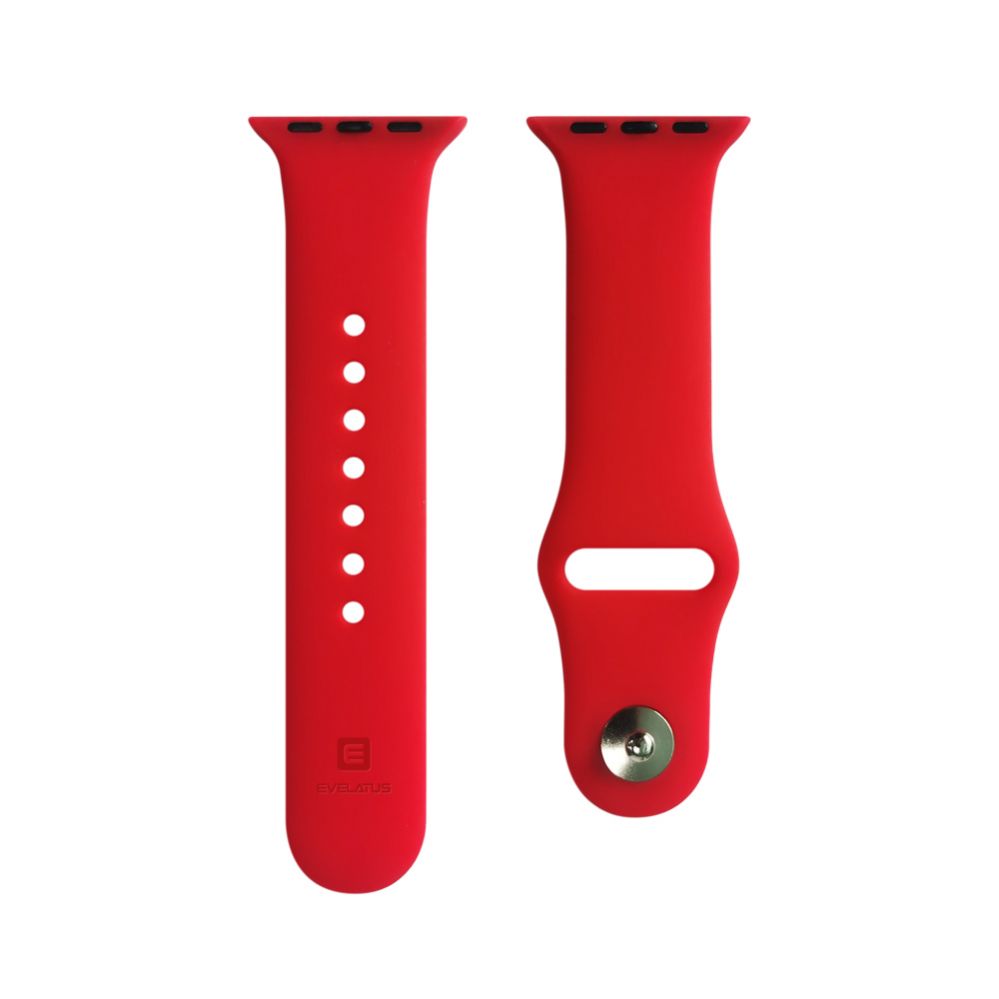 Rihm Evelatus  Evelatus Apple Watch 42/44/45mm Silicone Loop Watch Straps (140mm M/L) Red